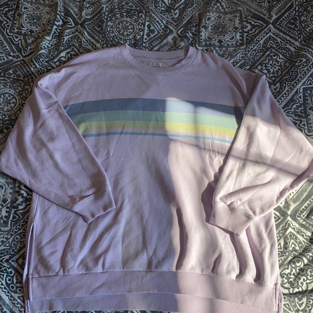 American Eagle, Sweatshirt, lavender, blue and green